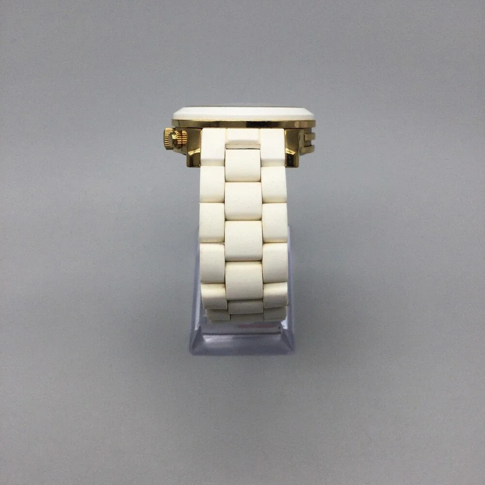 Michael Kors MK 5145 Runway Chronograph Womens Watch 39mm White New Battery 6.5